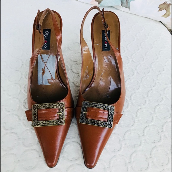 Style & Co Genuine Leather Sling Back Heel - Picture 8 of 8